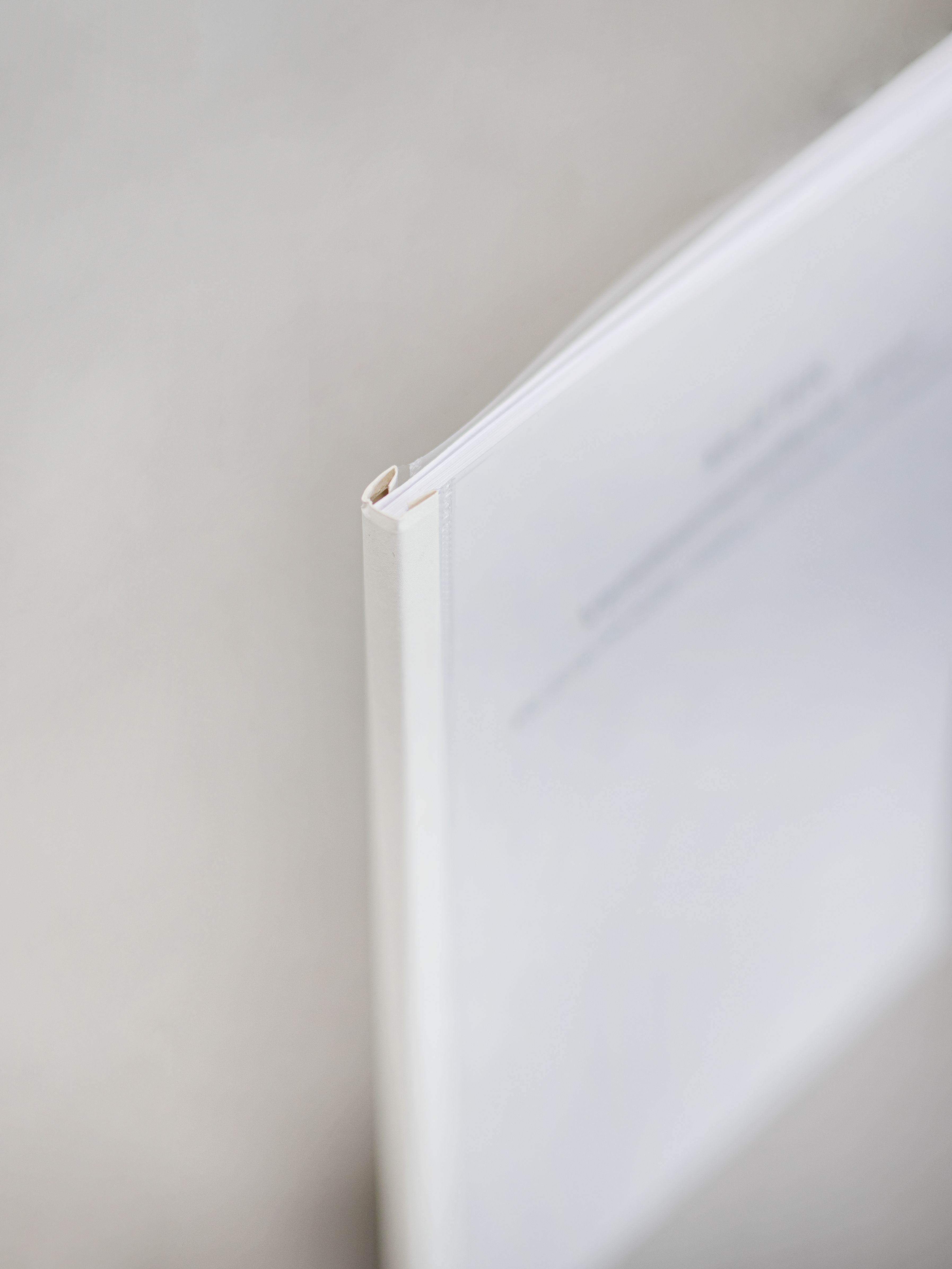 Rückenansicht einer vorwissenschaftlichen Arbeit mit Metallschienenbindung und Coverfolie