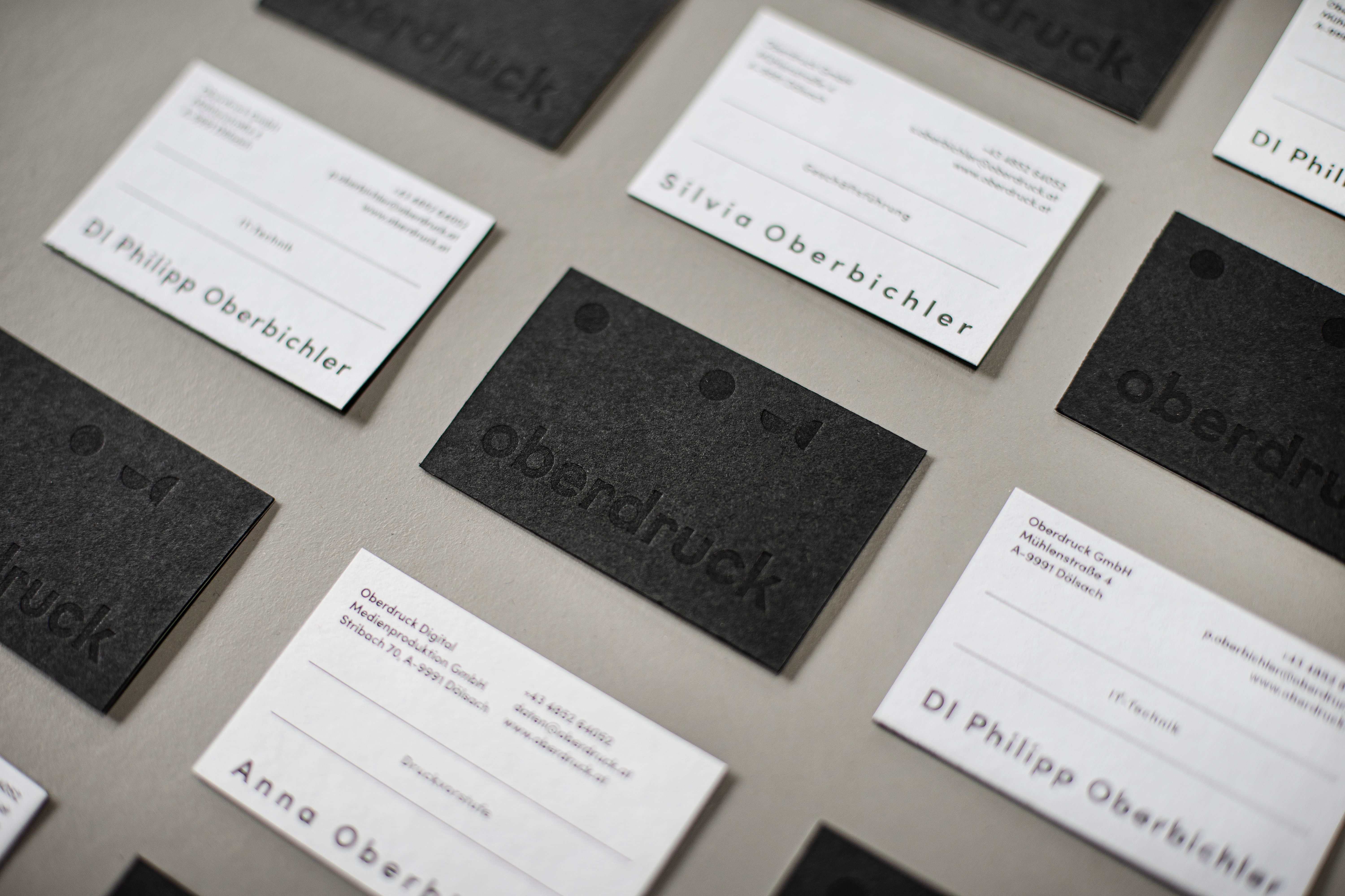 Visitenkarten mit Tiefenprägung